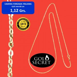 Cadena Forzada Italiana 60 cm Oro 18 Kilates