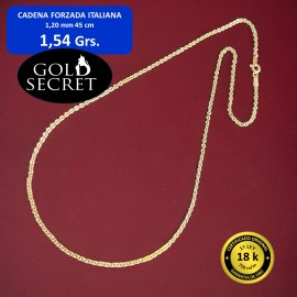 Cadena Forzada Italiana 1.20 mm 45 cm Oro 18 Kilates