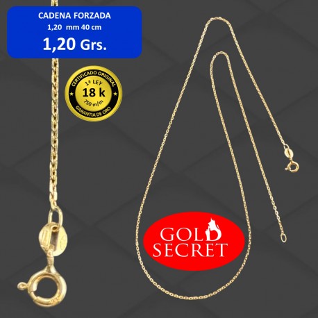 CADENA FORZADA LIGERA 50 CM ORO 18 KILATES