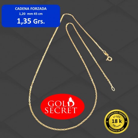 CADENA FORZADA 45 CM ORO 18 KILATES