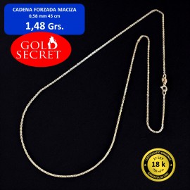 CADENA FORZADA MACIZA 45 CM ORO 18 KILATES