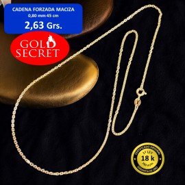 CADENA FORZADA MACIZA 45 CM ORO 18 KILATES