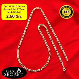 COLLAR 1X1 ORO 18 Kilates 3.00 mm 50 cm