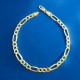 Pulsera 3X1 TC 6 CARAS 6.50 mm 21 cm ORO 18 Kilates