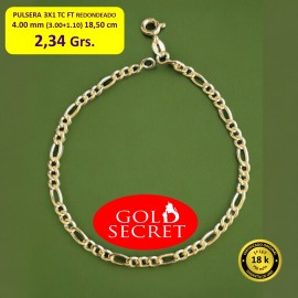 COLLAR 3X1 TC FUERTE ORO 18 Kilates 4.00 mm 18,50 cm