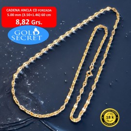 Collar ANCLA 5.00 MM 60 CM ORO 18 Kilates