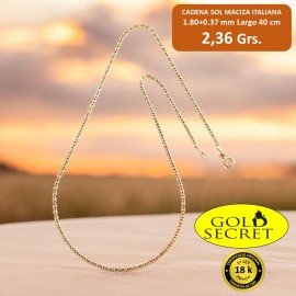 Cadena SOL Maciza Italiana 2.10 mm 40 cm Oro 18 Kilates