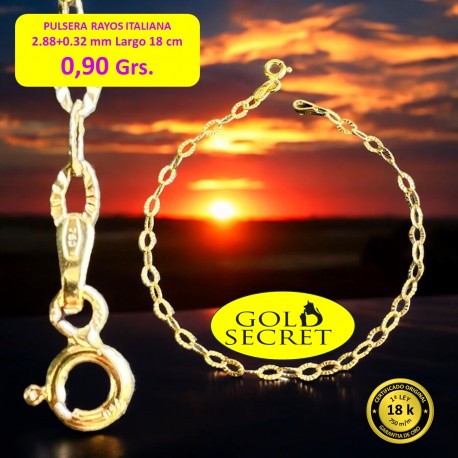 Pulsera Modelo RAYOS DE SOL 3 mm 18 CM Oro 18 Kilates