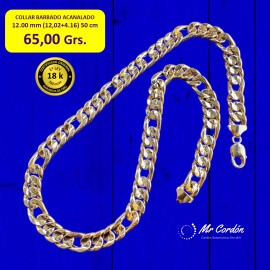 Collar 3X1 TC Acanalado 12.00 mm 50 cm ORO 18 Kilates